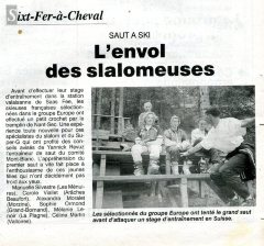 Article de journal sur le tremplin de Nant Sec - 1998