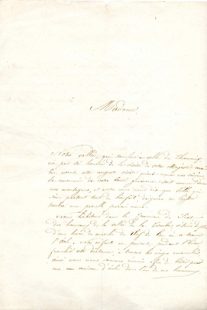 Courrier au sujet de l’école de Nambride pour une demande de fond pour l’entretien de l’école