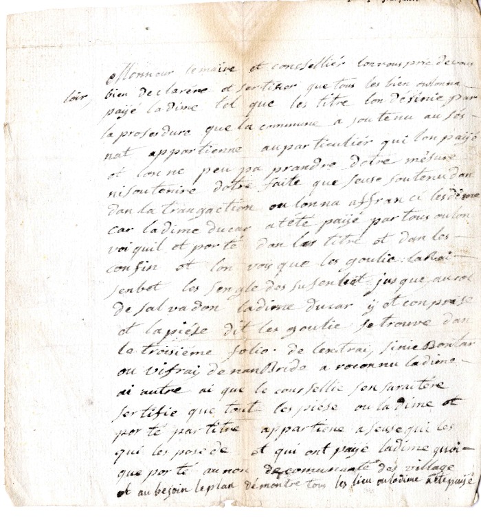 Compte rendu du maire conseillés sur le payement de la dime