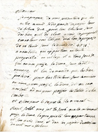 Lettre au sujet de la Dime et la Taille