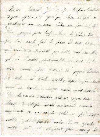 Note ou lettre de Mr Claude François DEFFAYET
