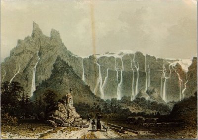 Le Fer-à-Cheval et ses cascades d’après une gravure du XIXe siècle