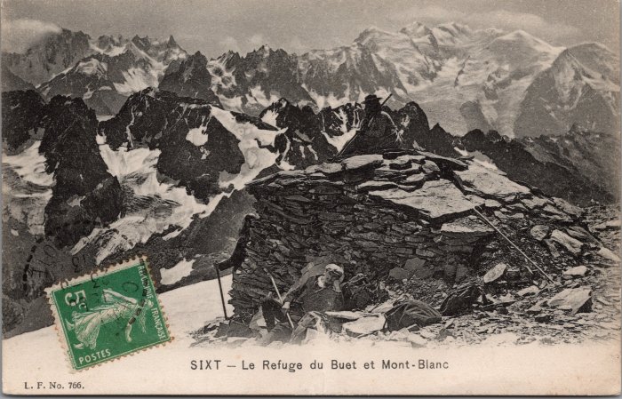 « Le refuge » du Buet vue sur le Mont Blanc -1913