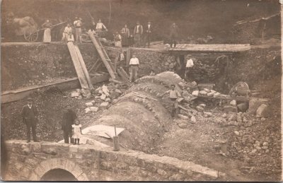 Travaux pour la construction de la ligne Samoëns-Sixt