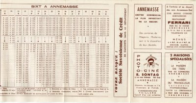Dépliant horaires train Annemasse Sixt