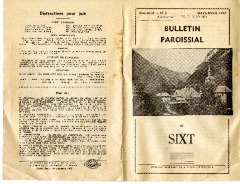 Bulletin Paroissial de Sixt mars-avril 1962