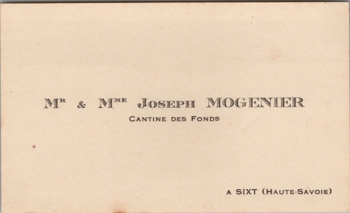 Carte de visite de la Cantine des Fonds