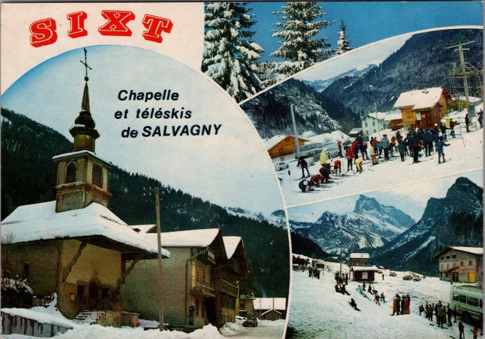 Carte Postale multivue de Salvagny en hiver -1970