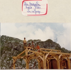 Photos de la construction du chalet de la Vogealle 1981